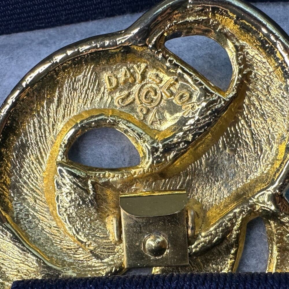 DA-FOR Navy Gold Enamel Adjustable Cinch XXL Whimsygoth Preppy Retro - Picture 2 of 8